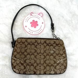y2k Coach Brown Signature Wristlet